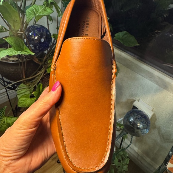 Perry Ellis Brown Faux Leather Men's  Slip-On Driver Loafers - Picture 11 of 12